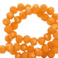 Top Facet kralen 8x6mm Tangerine orange-pearl shine coating